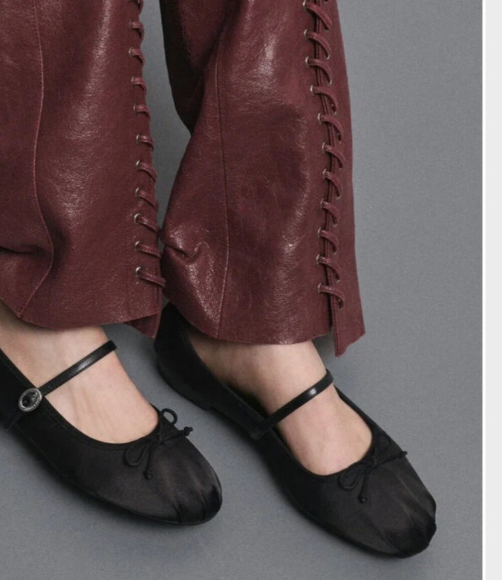 Charles & Keith Black Mary Jane Ballet Flats with Ankle Strap